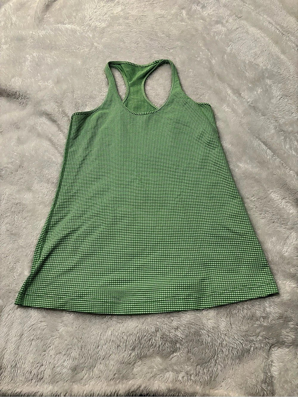 Lululemon Cool Racerback *Gingham Green & White Tank Top